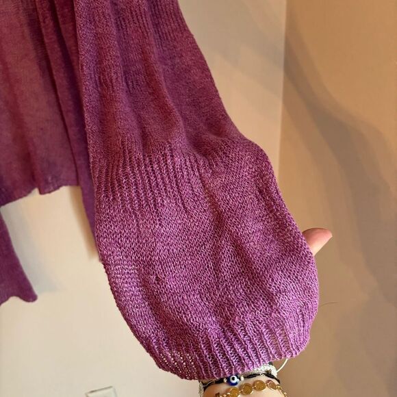 Eileen Fisher Women’s Italian yarn 100% linen open front cardigan sweater 2XL! - Picture 10 of 13